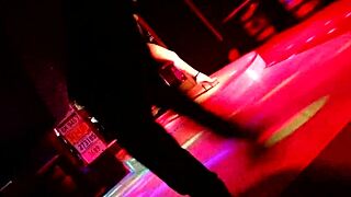 German blonde stripper teases rips clothes Eds Bar