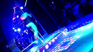 German blonde stripper teases rips clothes Eds Bar