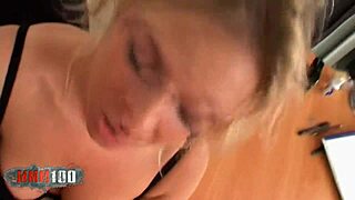 whoa this cute blonde teacher with huge natural tits bounces boobs in doggystyle pounding