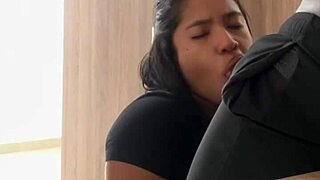 stepdad's thick bbc throbs as curvy latina girlfriend deepthroats passionately homemade