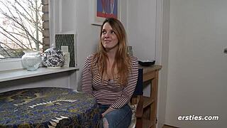 mysterious ersties babe teases with solo fingering and leg play