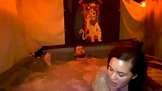 Santana Red's Quick Jacuzzi Creampie with Deepthroat Slurps