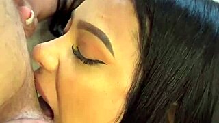 Backstage Busty Latina Lingerie Model Deepthroats Rides Monster Cock Vertical!