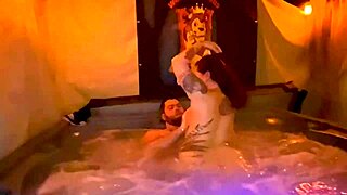 Santana Red's Quick Jacuzzi Creampie with Deepthroat Slurps