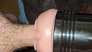 ever wonder how a fleshlight feels stroking that monster cock to cumshot? voyeur style