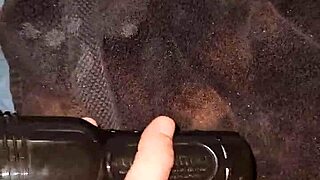 ever wonder how a fleshlight feels stroking that monster cock to cumshot? voyeur style