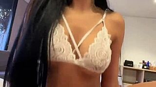 Backstage Busty Latina Lingerie Model Deepthroats Rides Monster Cock Vertical!