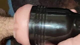 ever wonder how a fleshlight feels stroking that monster cock to cumshot? voyeur style
