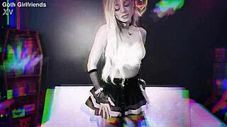 goth slut blake blossom begs for rough pussy stretching in fishnets