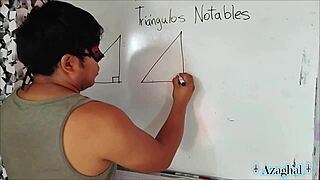 University student explores trigonometry angles with nerdy teacher in bedroom intimacy unfolds