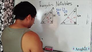 University student explores trigonometry angles with nerdy teacher in bedroom intimacy unfolds