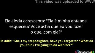 A Meia-Irmã Do Padrasto Flagrou O Fodendo Na Cama