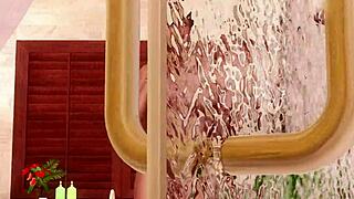 doa li nude shower bathing big tits in steamy water