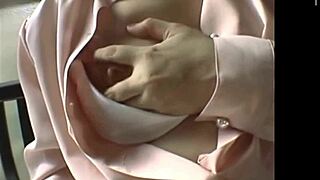 Japanese mom stuffs vibrator deep in hairy pussy masturbating to orgasm