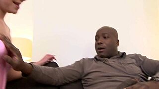 honey, eat my pussy deeper while this big cock stretches me wide, she moans in threesome