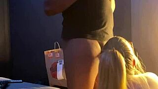 Gracie Deepthroats Gamer Boyfriend's Monster Cock Sloppily