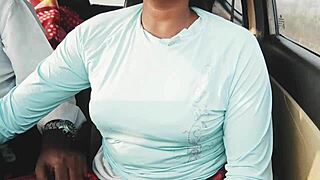 Desi babe in car unleashing tight pussy orgasms with dirty telugu talk