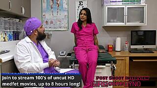 Misty Addams' perverted podiatrist licks feet in latex gloves