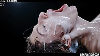 Horny Girl Begs Steve for Massive Cumflation Pounding