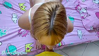 skinny blonde brazilian teen gets her tight ass fucked while wife is out