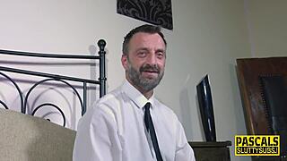 chubby busty sub gasps as pussy gets relentlessly banged