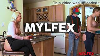 Mylfex spoiled boy surprises hot mom and step-aunt with his eager pleasing skills