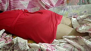 Wild Desi Girlfriend In Red Sparks Hot Body Massage Mystery