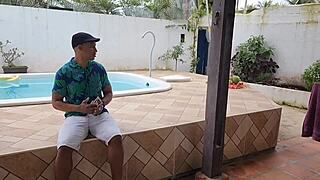 Wife's hot friend takes sneaky anal pounding right to her tight ass