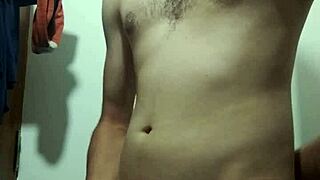 skinny babe strips in bathroom for solo stroke