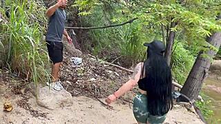curvy colombian antonella jones' car breaks down, stranger fixes it with outdoor doggystyle and cum swallow!