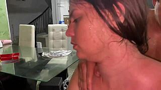 stepdad rips towel fucks my squirting latina milf pussy hard part 2