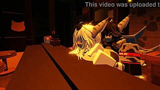 Shark girl furry dives into solo fun rubbing herself wild in roblox world