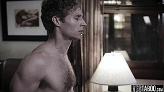 petite brunette teen bends over for nasty rough doggystyle from big stepbrother