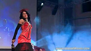 hey, check out this slutty brunette stripping red lingerie outdoors, wanna see her get wild?