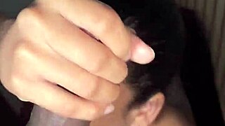 Amateur teen chokes on huge cock deepthroat facefuck cums quick ball licking couple homemade!