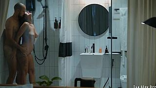 Shower Together for Easy Cum Cleanup on Her Face and Tits