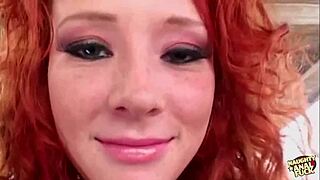 Redhead's Threesome Turns Wild with Double Anal Penetration Frenzy