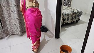 Boyfriend's friend sneaks in to fuck shaved bhabhi's tight pussy and ass hardcore