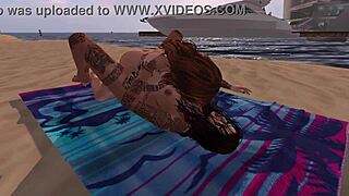 Lesbian Lovers K and P Explode in Beach Orgasms Under Reality Sun