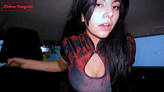 petite amateur rides cock in public parking for creampie