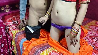 Cute Indian saree bhabhi bends for devar's rough anal after oily ice massage