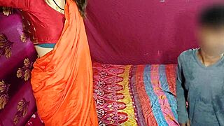 Cute Indian saree bhabhi bends for devar's rough anal after oily ice massage