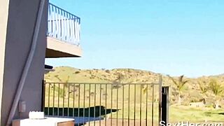 rachel starr and myka rain get nailed hard in bedroom threesome blowjob titty fuck