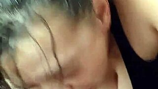 quick deepthroat gag on my miniskirt sub slut's sloppy brown eyes throat