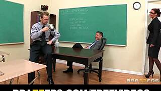 Busty Brunette Dean Phoenix Marie Takes Double Penetration at Work!