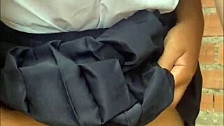 neighbor lost bet, wears sexy japanese school uniform while i fuck her hard!