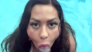 HUGE COCK! Thick brunette gags on Jason Luv's monster in sloppy deepthroat