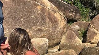 Outraged Passersby Watch Her Suck Cock and Beg for Public Ass Fucking