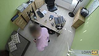 blonde teen aces office casting with sloppy blowjob for cash