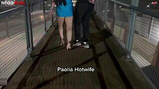 Hey you ever seen a hotwife like Paolla go wild for BBC outdoors flashing her cuckold hubby that monster cock